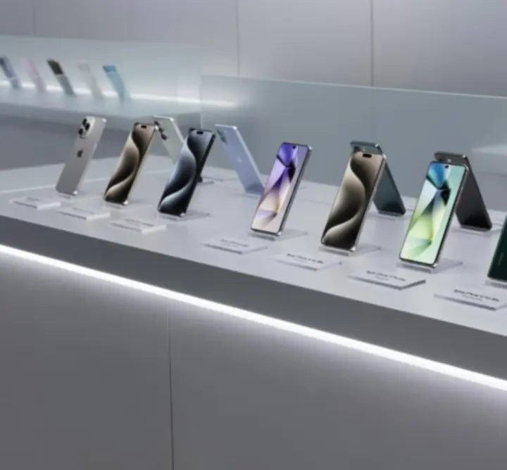 Többféle okostelefon márka egy asztalon