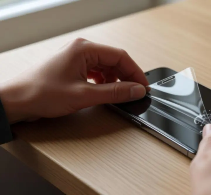 Okostelefon kijelzővédő fóliával és ütésálló tokkal