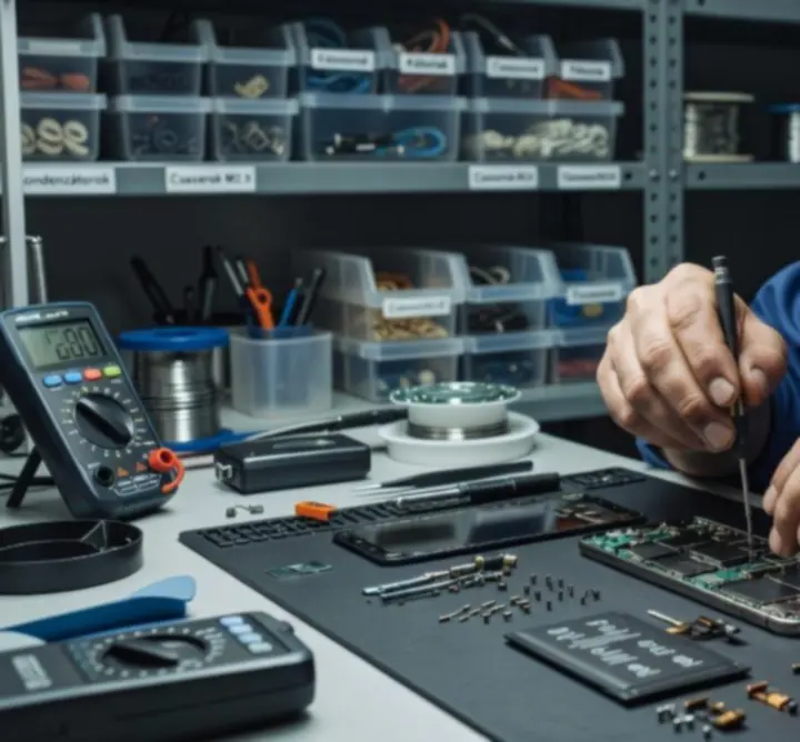 Szakértő technikus okostelefont javít a WAFFLE ADVERTISING LTDben