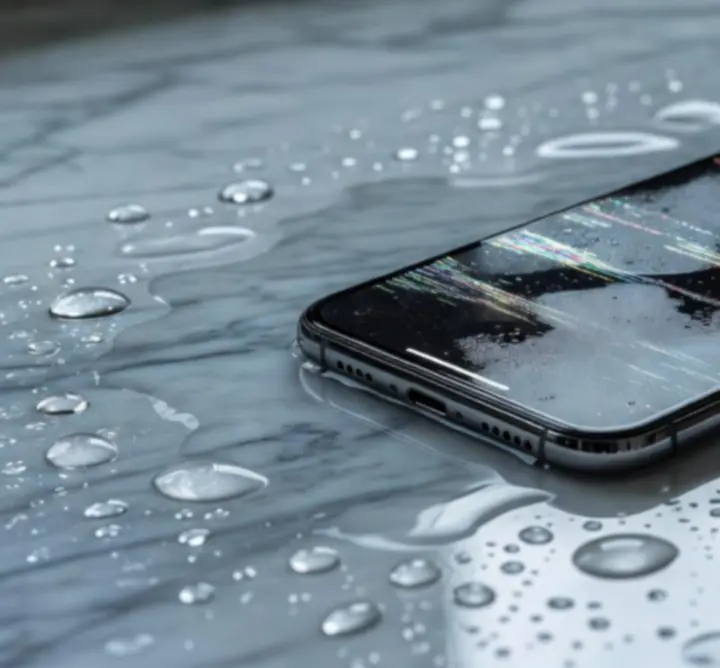 Vízbe esett és elázott okostelefon